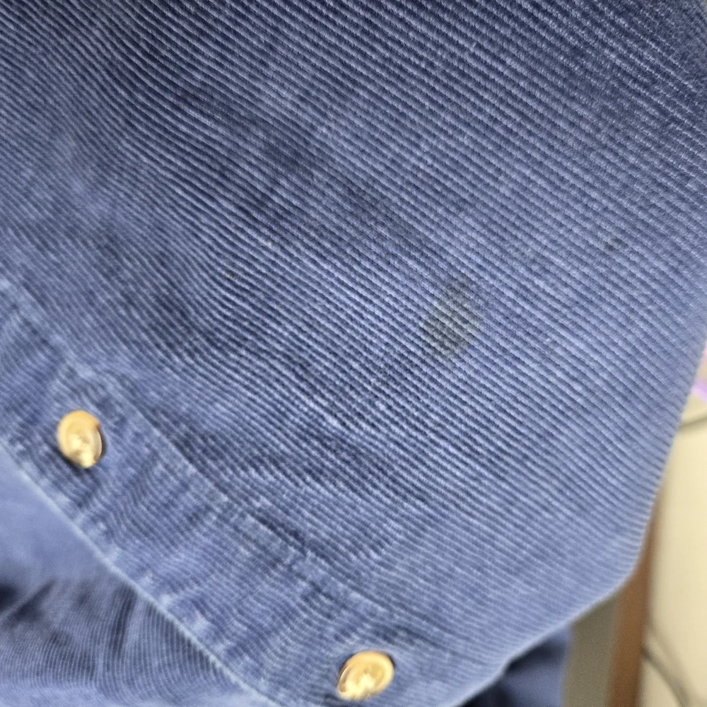 Vtg Disney Pooh Navy Embroidered Corduroy Button-up Shirt XL Cottagecore Retro - Picture 13 of 13